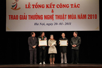 Trao giải thưởng Hội Nghệ sĩ múa Việt Nam 2010