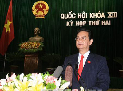Thủ tướng Nguyễn Tấn Dũng báo cáo Quốc hội về kinh tế- xã hội