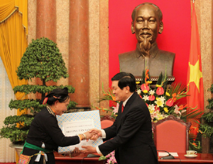 Chủ tịch nước Trương Tấn Sang tiếp đoàn đại biểu người có uy tín tiêu biểu tỉnh Hà Giang